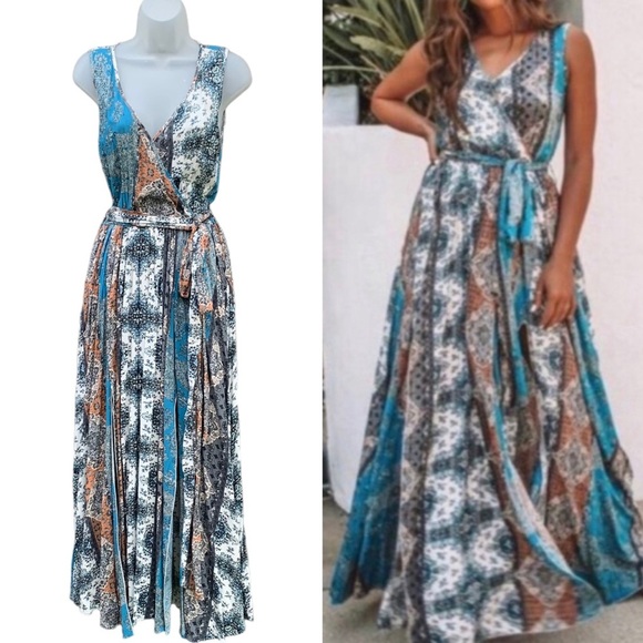 VICI Multicolored Boho Diana Sleeveless Maxi Dress Sz S - Picture 2 of 16